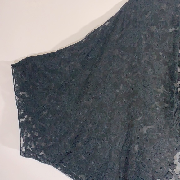 Fantasies by Morgan Taylor Vintage Women’s One Size Fits Most Black Sheer Kimono - Picture 6 of 8